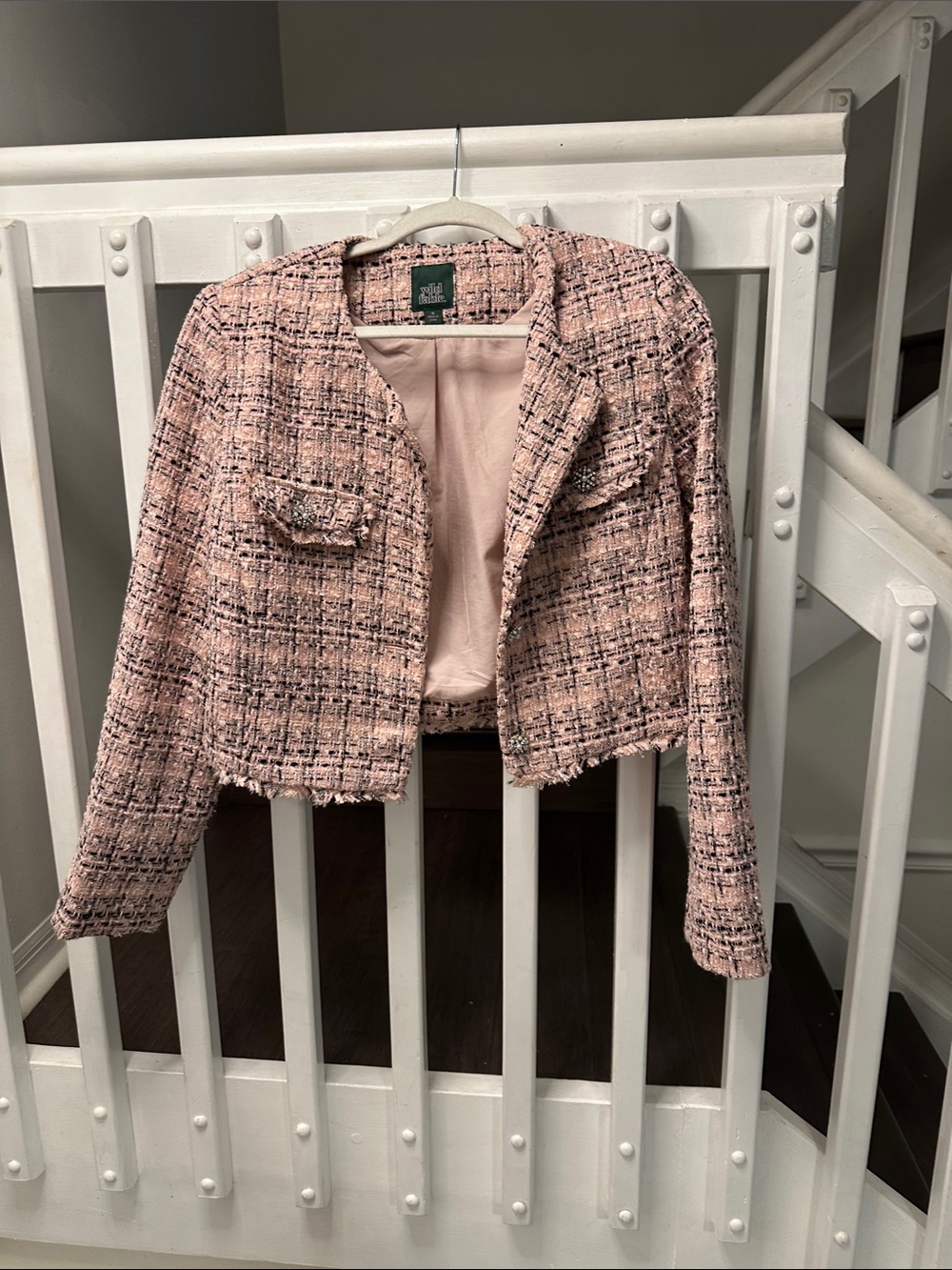 wild fable Pink Tweed Cropped Blazer